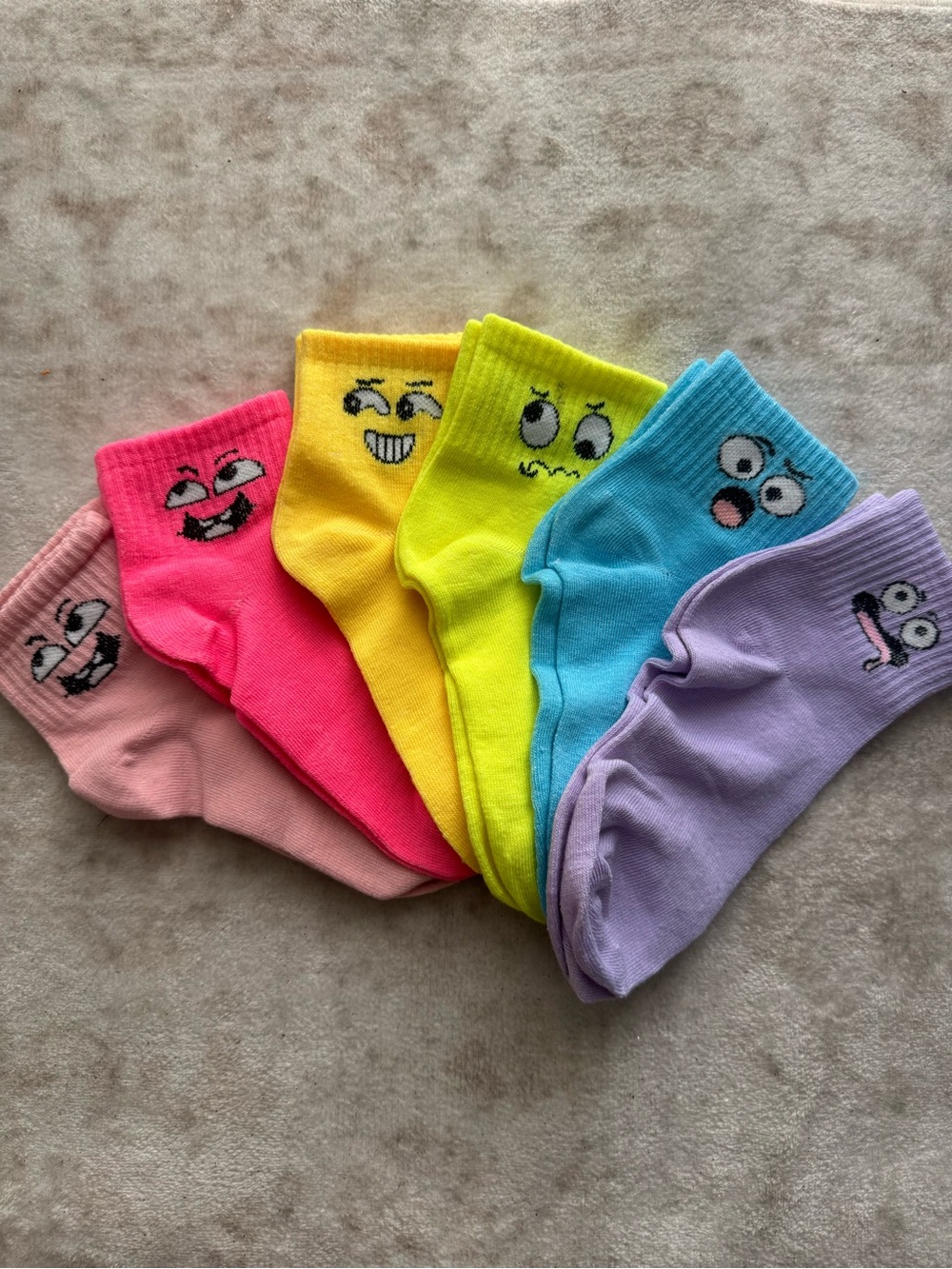 Funny Face Socks Set of 6, One Size, Brand new